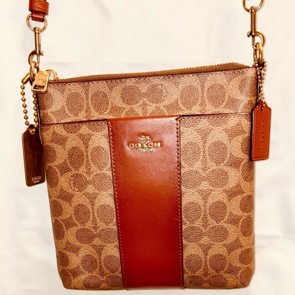 Coach Kitt Messenger
Crossbody In Tan and Rust - Picture 3 of 14